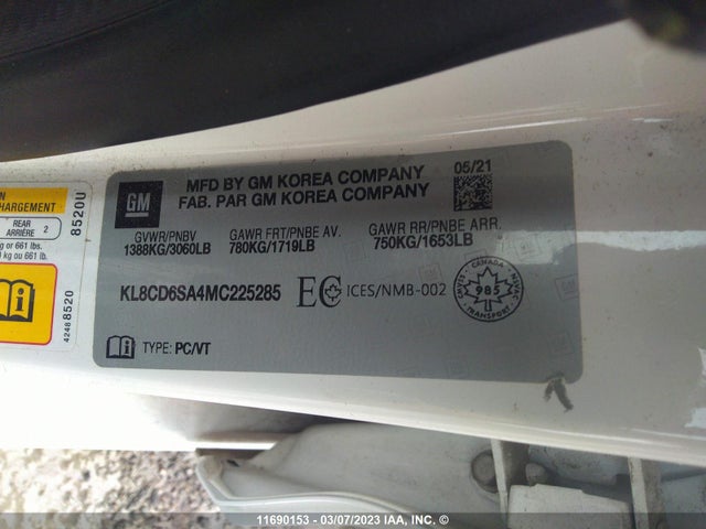 Chevrolet SPARK 1LT 2021 KL8CD6SA4MC225285 Image 9