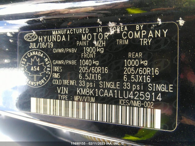 Hyundai KONA 2020 KM8K1CAA1LU425914 Image 10