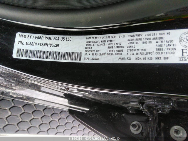 RAM 1500 Big Horn/lone Star 2022 1C6SRFFT3NN106639 Image 10