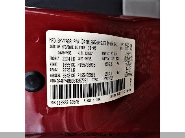 3A4FY48B36T267381 Chrysler Pt Cruiser