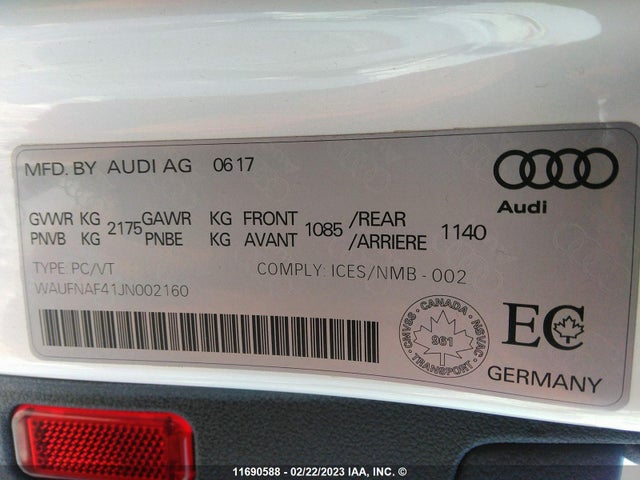 WAUFNAF41JN002160 Audi A4 Prestige