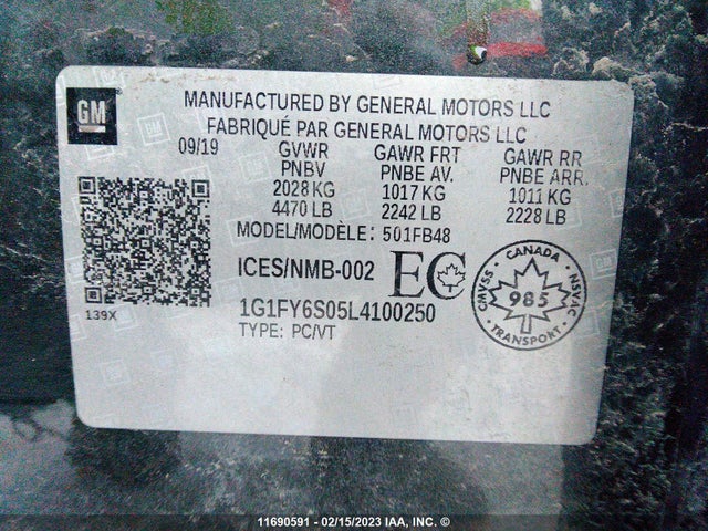 Chevrolet BOLT EV LT 2020 1G1FY6S05L4100250 Image 9
