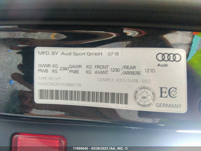 WUACWCF57KA900135 Audi RS5