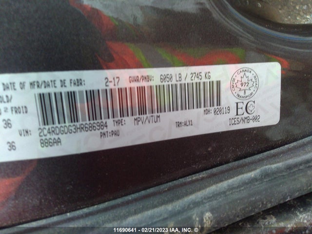 Dodge Grand Caravan Crew 2017 2C4RDGDG3HR686984 Image 10