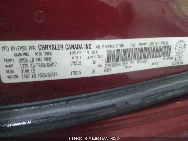 2C4RC1BG9ER116647 Chrysler Town & Country Touring