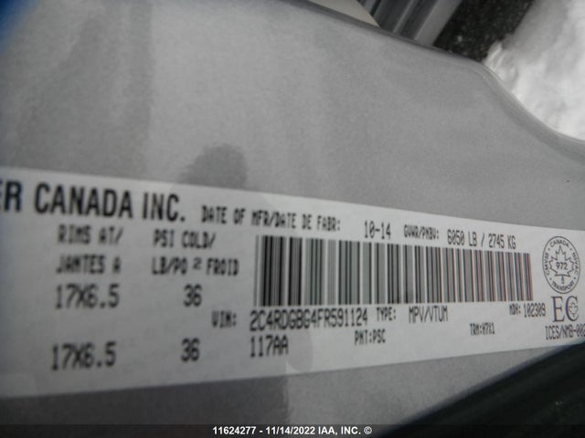 Dodge Grand Caravan Se 2015 2C4RDGBG4FR591124 Image 9