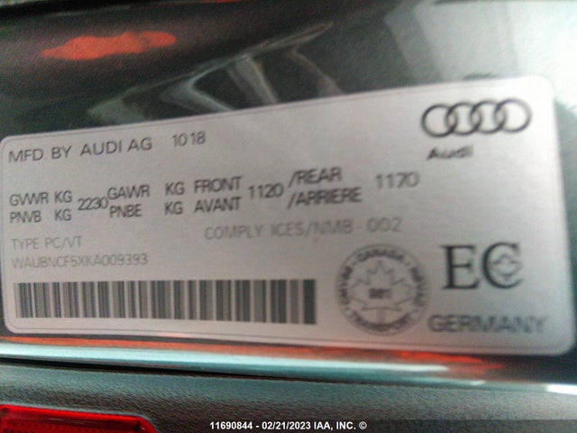 Audi A5 Premium Plus 2019 WAUBNCF5XKA009393 Image 9
