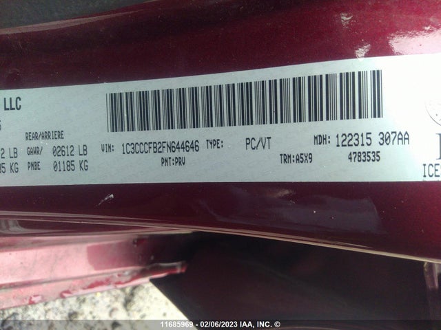 1C3CCCFB2FN644646 Chrysler 200 LX