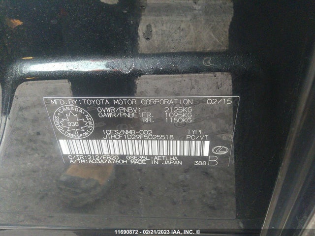JTHCF1D29F5025518 Lexus IS 250