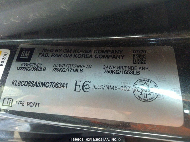 Chevrolet SPARK 1LT 2021 KL8CD6SA5MC706341 Image 9