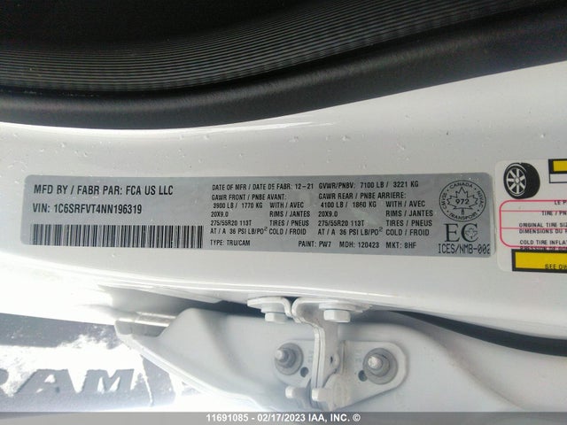 RAM 1500 Sport 2022 1C6SRFVT4NN196319 Image 10