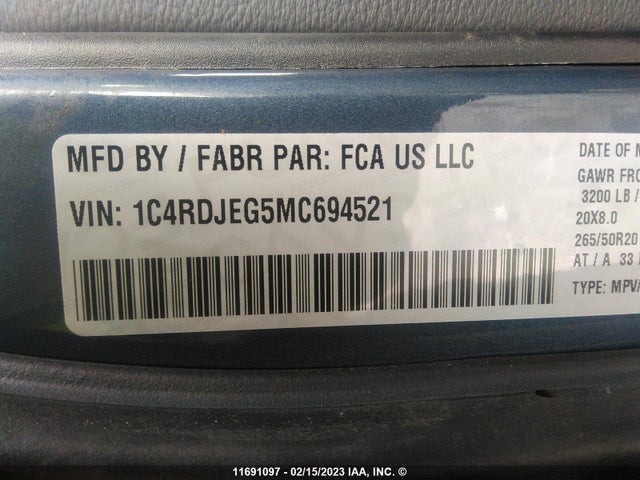 Dodge Durango Citadel 2021 1C4RDJEG5MC694521 Image 9