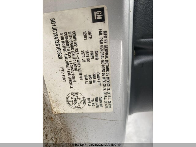 Chevrolet Cavalier 2002 3G1JC12472S160320 Image 2