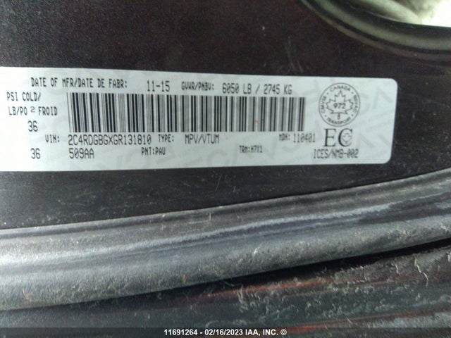 Dodge Grand Caravan Se 2016 2C4RDGBGXGR131810 Image 9