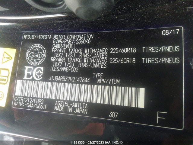 JTJBARBZ2H2147844 Lexus Nx 200t/base/f Sport