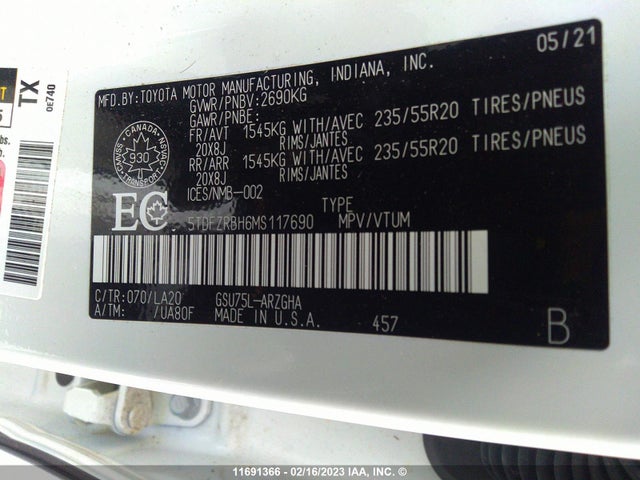 Toyota Highlander Platinum 2021 5TDFZRBH6MS117690 Image 10