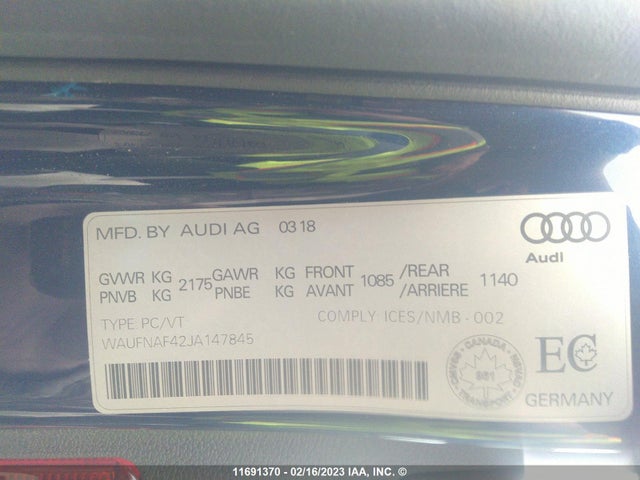 Audi A4 2018 WAUFNAF42JA147845 Image 9
