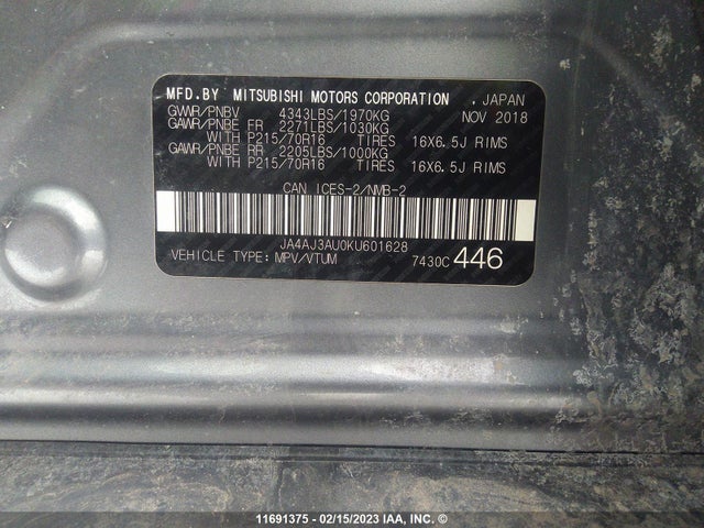 JA4AJ3AU0KU601628 Mitsubishi RVR SE