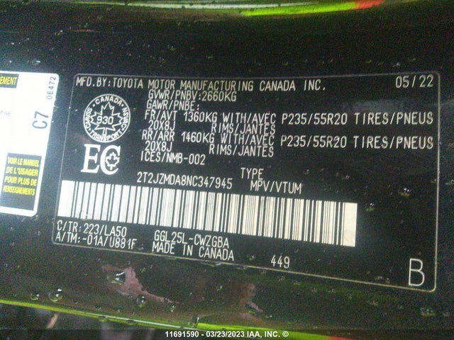 2T2JZMDA8NC347945 Lexus RX 350