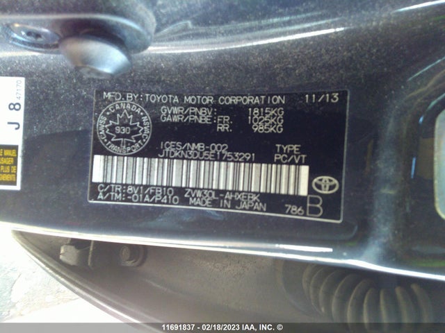 Toyota PRIUS 2014 JTDKN3DU5E1753291 Image 10