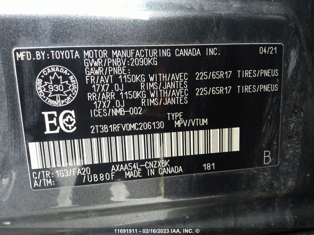 Toyota RAV4 LE 2021 2T3B1RFV0MC206130 Image 10