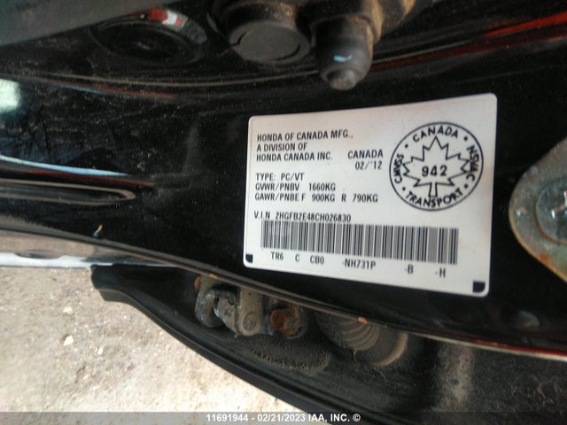 Honda Civic Lx 2012 2HGFB2E48CH026830 Image 10