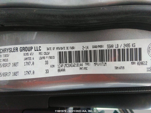 1C4PJMCSXEW218144 Jeep Cherokee Latitude