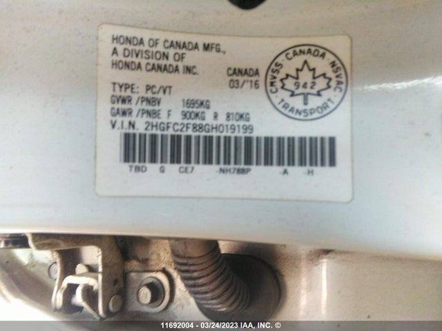 Honda k20c2 2016 2HGFC2F88GH019199 Image 28