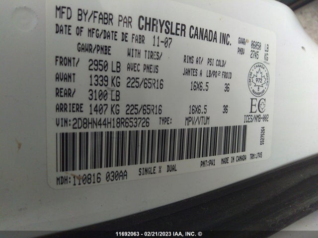 Dodge Grand Caravan Se 2008 2D8HN44H18R653726 Image 10