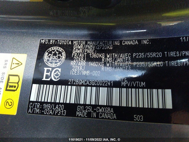 2T2BGMCA3GC002241 Lexus RX 450H