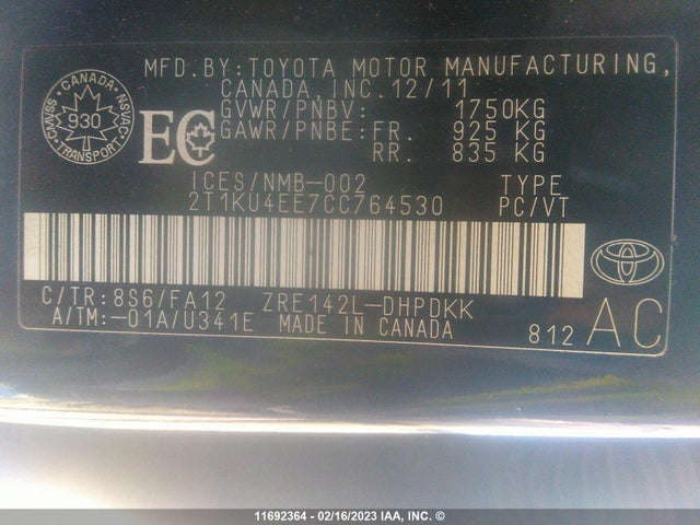 Toyota Matrix Wagon 2012 2T1KU4EE7CC764530 Image 11