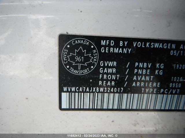 Volkswagen Golf 2011 WVWCA7AJXBW324017 Image 9