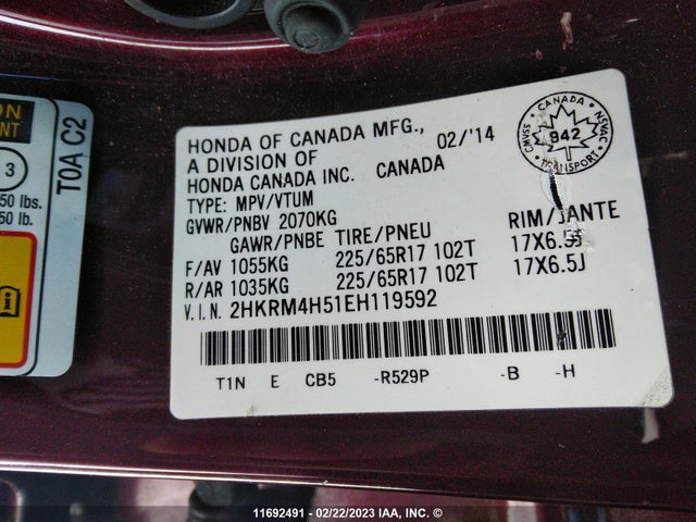 Honda CR-V EX 2014 2HKRM4H51EH119592 Image 10