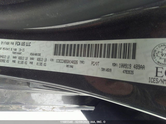 1C3CCCAB5GN140326 Chrysler 200 Limited
