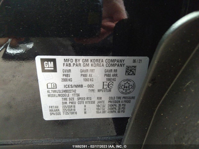 Chevrolet Trailblazer Rs 2022 KL79MUSL5NB022742 Image 9
