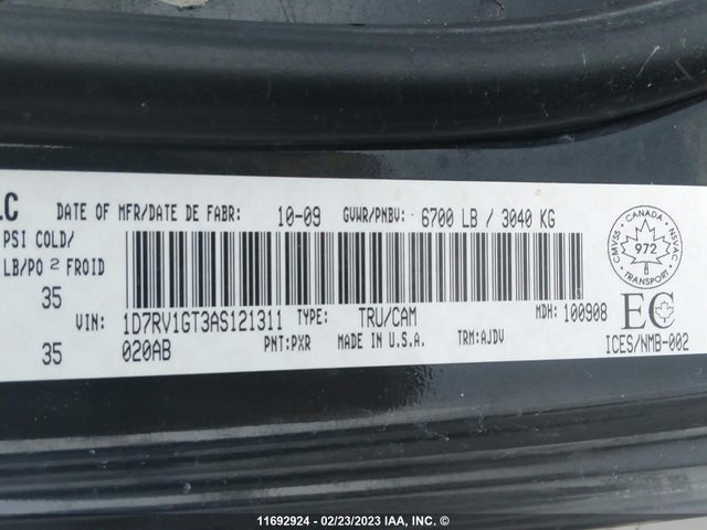Dodge RAM 1500 2010 1D7RV1GT3AS121311 Image 10