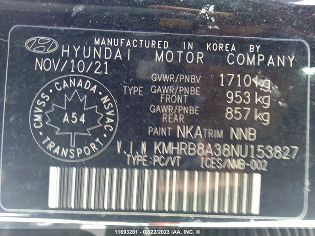 Hyundai Venue Se 2022 KMHRB8A38NU153827 Image 9