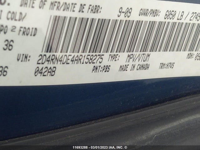 Dodge Grand Caravan Se 2010 2D4RN4DE4AR158275 Image 9