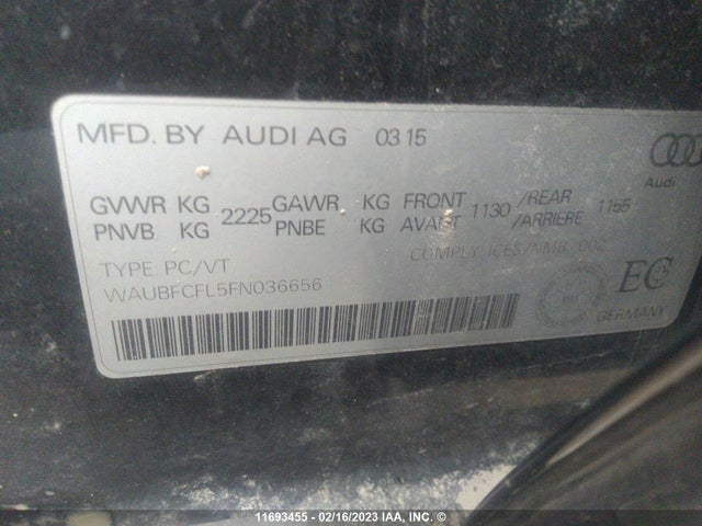 WAUBFCFL5FN036656 Audi A4 PREMIUM
