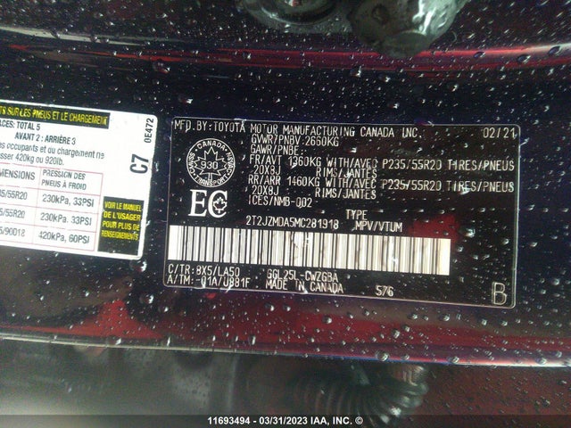2T2JZMDA5MC281918 Lexus RX 350