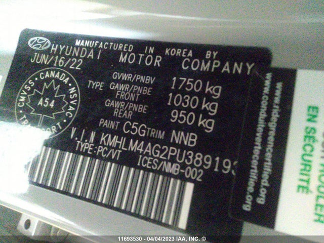 Hyundai ELANTRA SEL 2023 KMHLM4AG2PU389193 Image 10