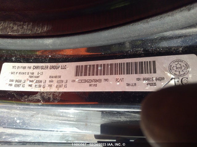 1C3CCBHG2DN760459 Chrysler 200 S