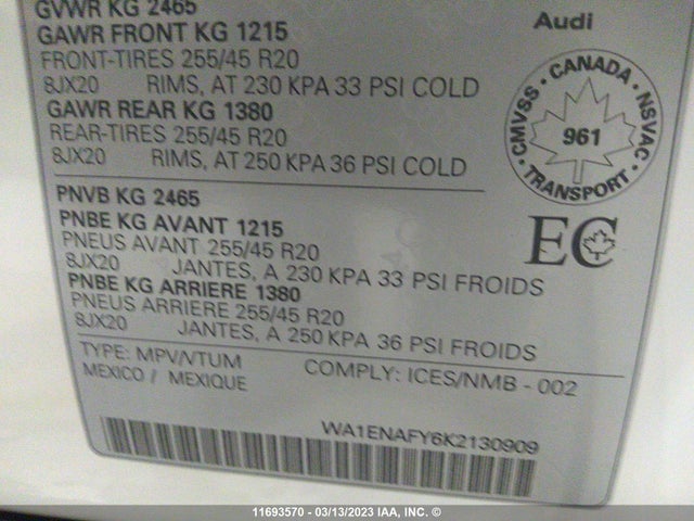 WA1ENAFY6K2130909 Audi Q5 Progressiv S-line