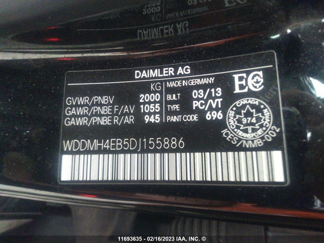 Aukcja sprzedaży 2013 Mercedes-benz B250, vin: WDDMH4EB5DJ155886, numer aukcji: 11693635