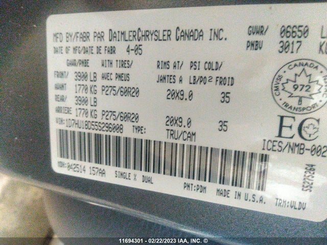 Dodge Ram 1500 St/slt 2005 1D7HU18D55S296008 Image 10