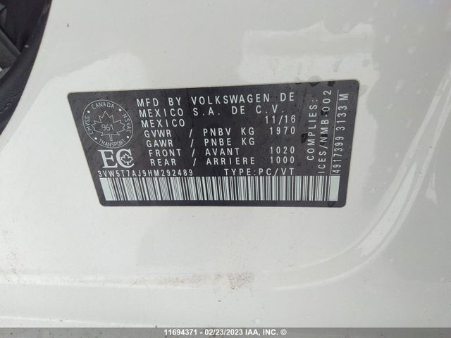 Volkswagen JETTA GLI 2017 3VW5T7AJ9HM292489 Image 10