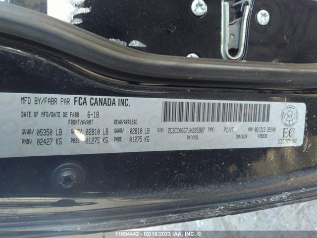 2C3CCAGG7JH285987 Chrysler 300 S