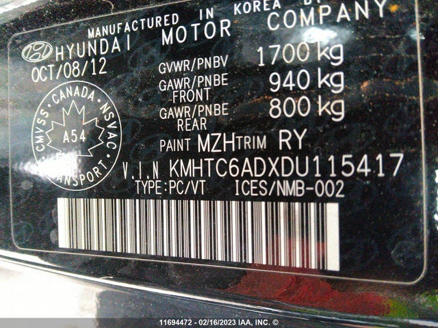 Hyundai Veloster 2013 KMHTC6ADXDU115417 Image 9