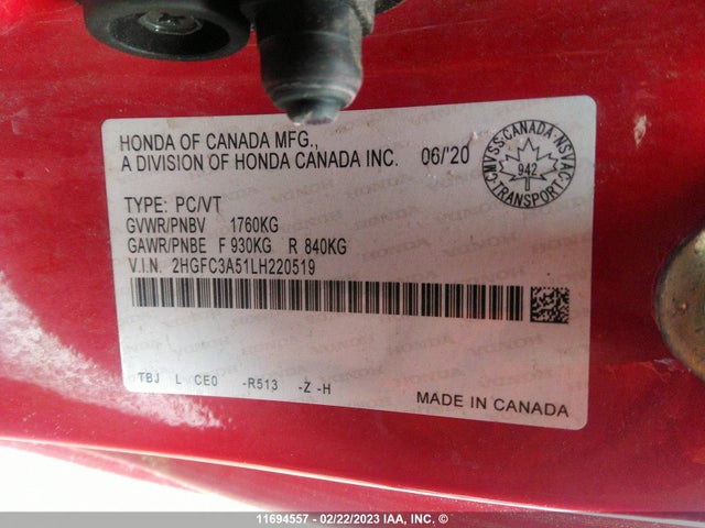 Honda CIVIC SI 2020 2HGFC3A51LH220519 Image 9