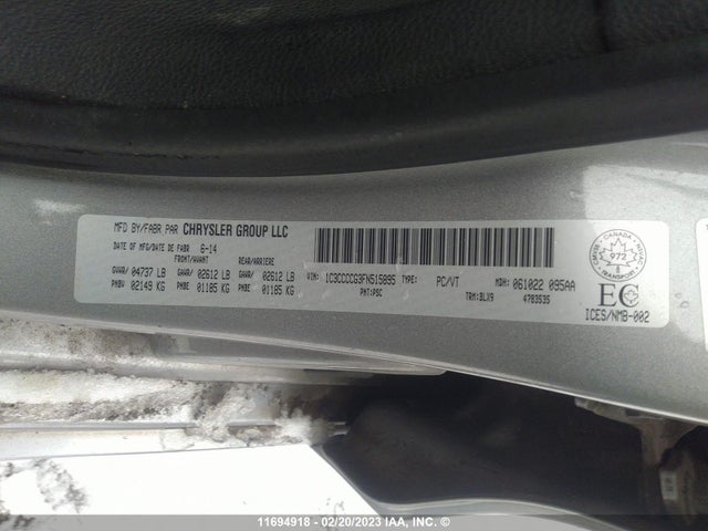 Chrysler 200 C 2015 1C3CCCCG3FN515895 Image 9